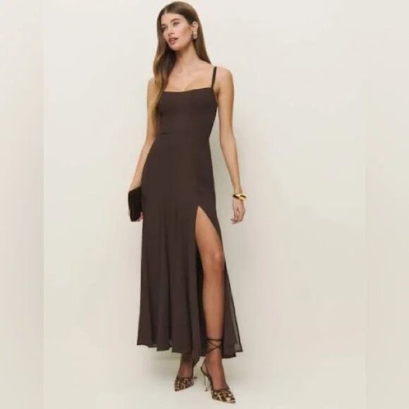 Reformation Eridania dress in mole EUC - Picture 2 of 4